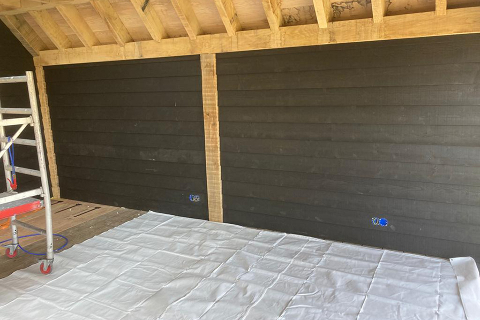 Schilderen van een overkapping